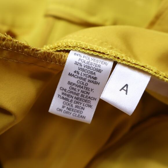 LOFT Slim Tie Waist Pants Solar Mustard Yellow Belted Ankle Trouser Women's 4P - Picture 10 of 10